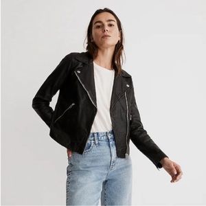 Madewell Leather Jacket in Black | Size XL